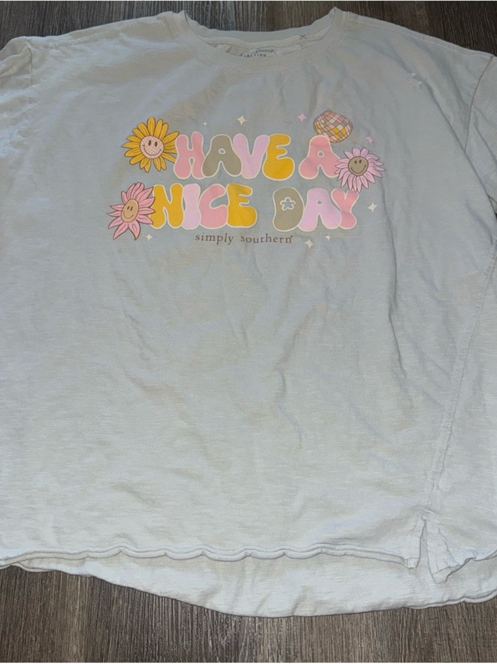 Simply Southern Kids "Have A Nice Day" Light Blue Graphic Tee